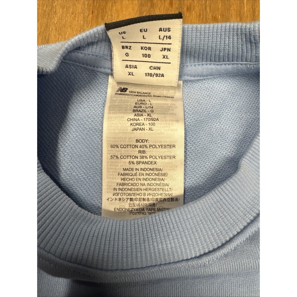 New Balance Crewneck Pullover Script Logo Sweatshirt Women's Large Blue - Picture 5 of 10